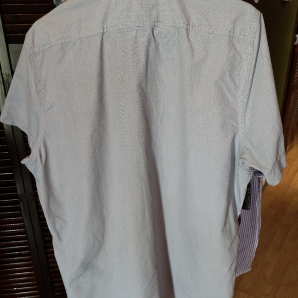 Abercrombie & Fitch Muscle Traditional Blue XXL Button Down Short Sleeves Shirt - Picture 3 of 7